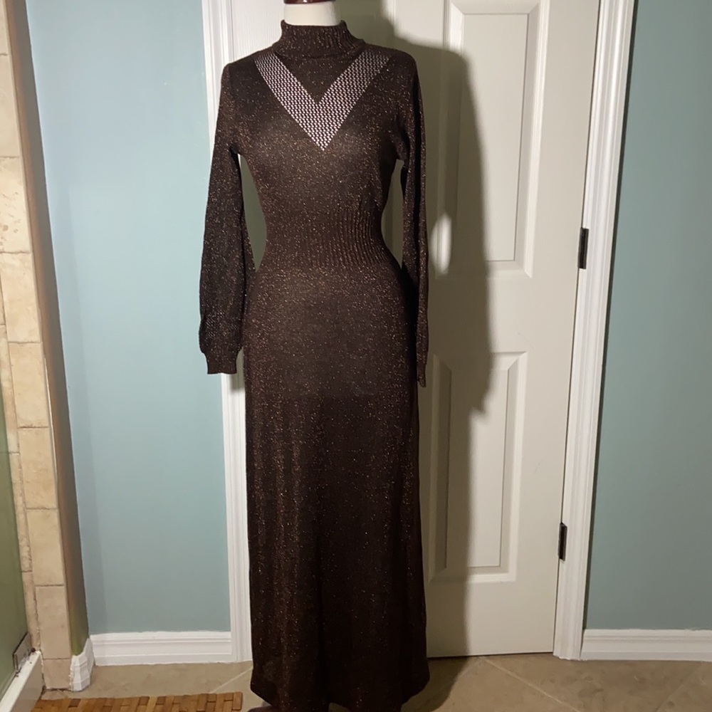Vintage Beautiful Wenjilli  Metallic Dress Sz 9/10
